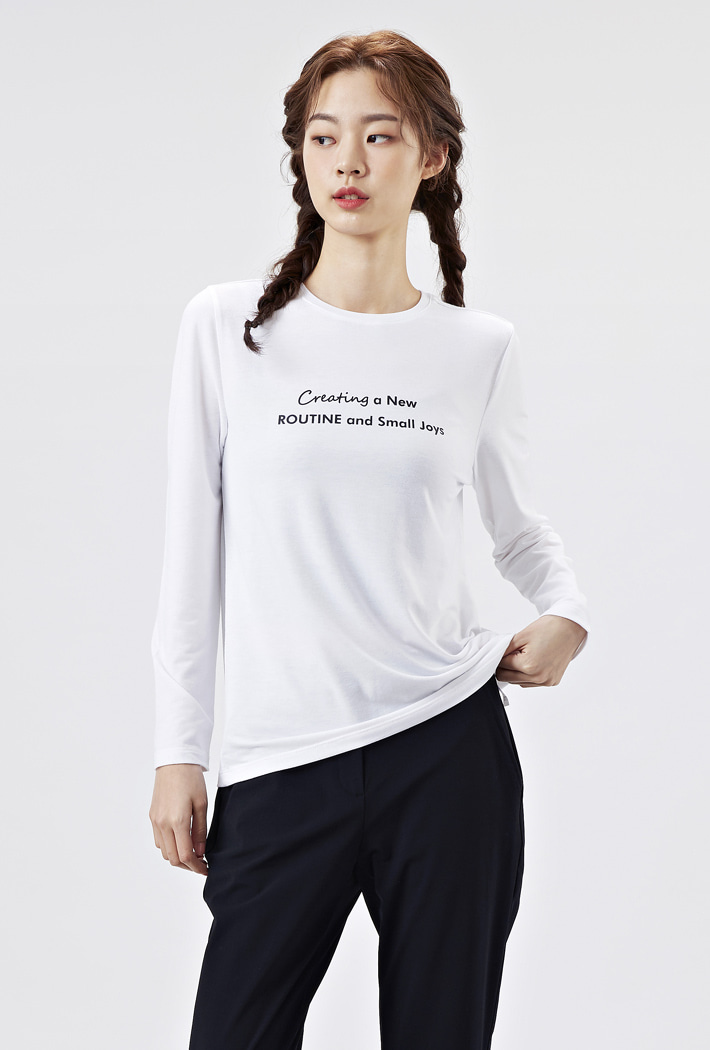 여성 레터링 데일리 티셔츠 AAZG5104B01
